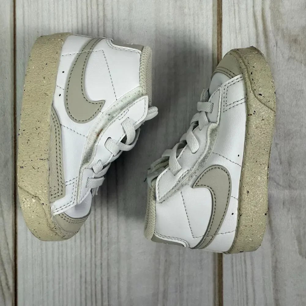 Nike Blazer Mid '77 SE Lil Kids Sneakers White/Grey Casual Shoes‎ 5C